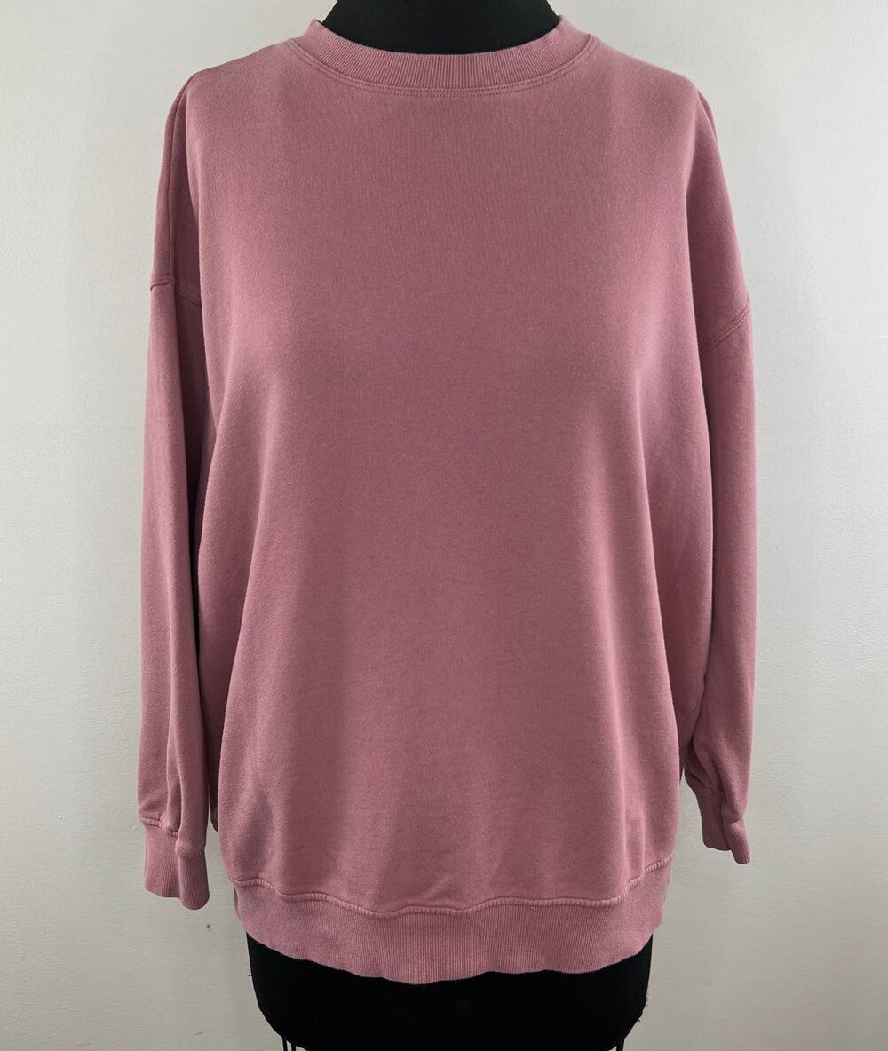 ASOS Maternity Pink Cotton Long Sleeve Drop Shoulder Crew Pullover Sweatshirt 6